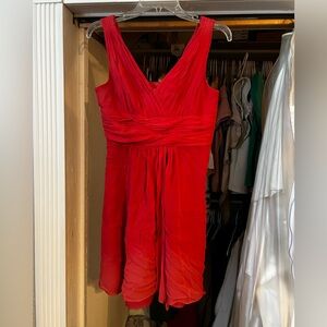 Coral colored cocktail dress